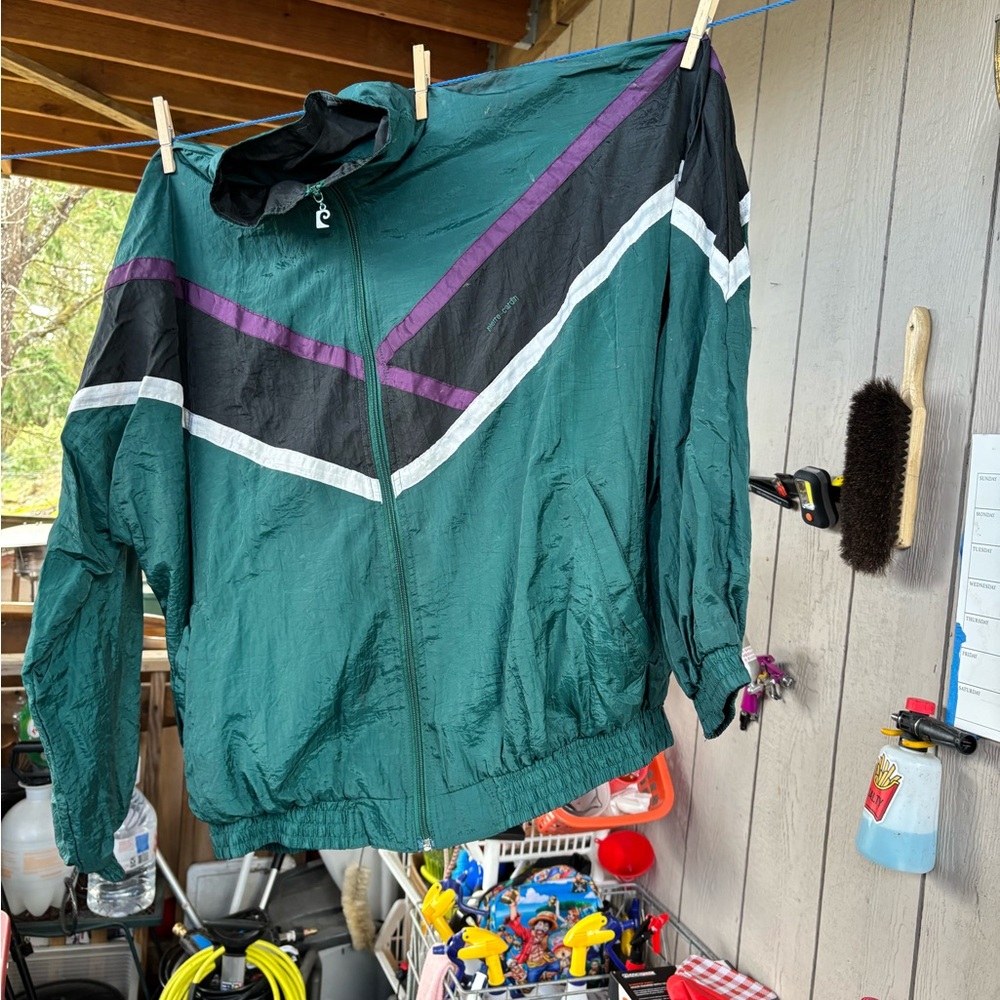 Vintage Green and Purple Windbreaker Jacket